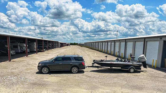 wide space in between Boat and RV storage units