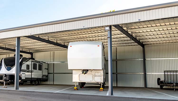 Parking garages designed for RVs for storage